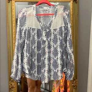 Floral bell sleeve top